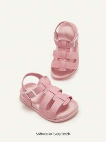 Cozy Pixies 1 par de sandalias planas casuales con cierre de para niñas pequeñas, de estilo princesa, suave suela, fashionables y versátiles, para verano