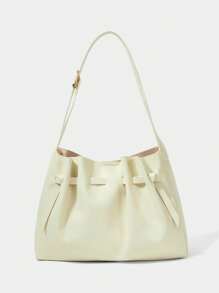 SHECARRY Bolso de hombro casual sólido y versátil de moda - Beis - Ver 1