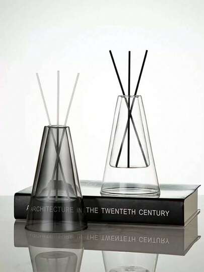 1个玻璃花瓶，室内香薰扩散器，（无扩散棒，单瓶）扩散器，香薰瓶双层家居装饰，房间装饰，现代婚礼装饰水培花盆，玻璃容器工艺品摆件