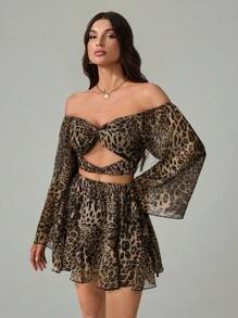 SHEIN Tall Women Two Pieces Outfits For Daily Wear - Brown - View 3