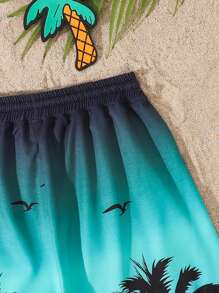 SHEIN Boys' Cute Printed Swimming Trunks, Beach & Pool Vacation Style Young Boys Clothing 4t Beach Clothes For Boys Beach Wear For Boys Beach Shorts For Boys Teen Boys Beach Clothes - Blue - View 4