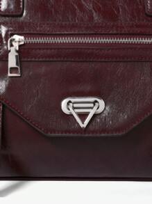 SHECARRY Túi Tote Phong Cách Biker Y2K Cá Tính Thời Trang Cho Nữ, Màu Đỏ - Màu Đỏ Sâu - Xem 6