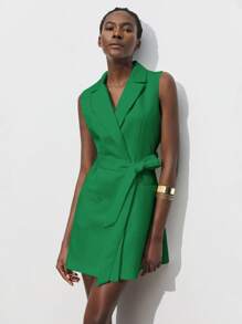 Maija Women's Fuchsia Waistband Urban Modern Casual Jumpsuit Shorts, Suitable For Outings, Festivals, Gatherings, Dates, Parties, Weddings, Music Festivals, Retro & 90s Style, Business Casual Office Wear,Autumn Outfits For Women, Christmas Women's Clothing - Green - View 1