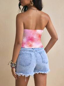 GIOIA TANG Women's Casual Crop Camisole Top, Floral Print, Suitable For Summer Vacation