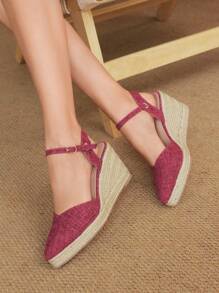 Styleloop Women's Woven Rope Platform Wedge Sandals, Vacation Style BOHO Chic Retro American Western Music Festival Party Thick Bottom Shoes