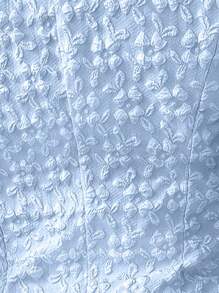 Chiquease Textured Jacquard V-Neck Vest Suit Jacket, Fashionable For Summer - Blue - View 7