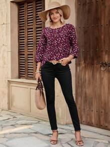 EMERY ROSE Women's Long Sleeve Shirt, Fashionable For Summer - Hot Pink - View 5