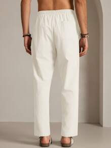 Manfinity VCAY Pantaloni lunghi casual da uomo, per business o uso quotidiano, di colore unito, tessitura, stile giovane alla moda