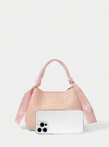 SHECARRY 女士时尚手提包，采用围巾设计，适合日常通勤 - 粉色 - 查看 4