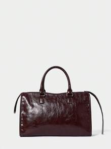 SHECARRY Túi Tote Phong Cách Biker Y2K Cá Tính Thời Trang Cho Nữ, Màu Đỏ - Màu Đỏ Sâu - Xem 4