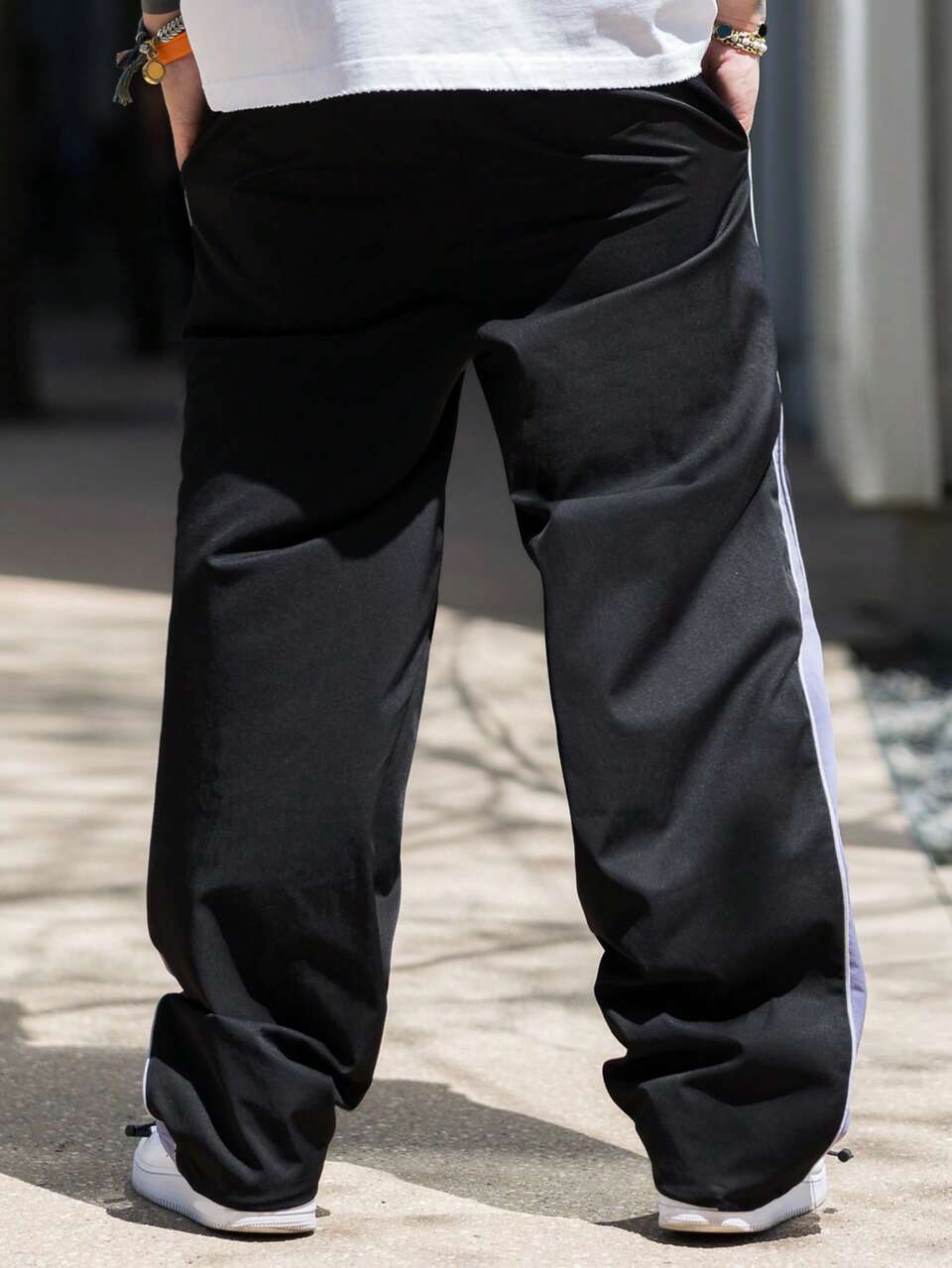 Men's Color Block Letter Print Casual Sports Pants, Spring Men Joggers