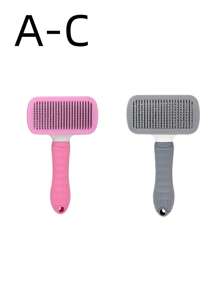 1/2 件猫咪美容刷，自清洁宠物美容刷，适用于狗猫宠物美容刷工具，可轻柔去除松散底毛、垫子缠结毛发，宠物按摩自清洁刷升级版 - 彩色 - 查看 28