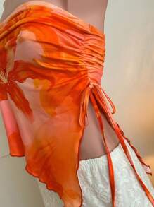 SHEIN MOD Top tubo con estampado floral y bajo asimétrico, casual de verano para mujer - Multicolor - Ver 5