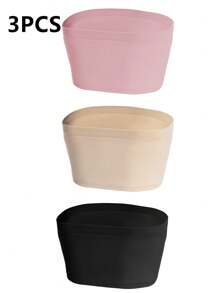 SHEIN Plus Size Bras & Wirefree Bras (3 Piece Set) Without Padding Bandeau Bra - Multicolor - View 2