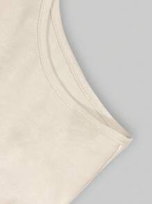 Franclia Bộ 2 áo ba lỗ đi làm thường ngày cho nữ và quần - Màu be - Xem 5