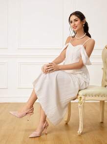 CUCCOO HITCHD New Summer Embroidered Lace Pointed Toe Stiletto High Heels, Elegant Romantic Light Pink Lace Mesh Women's Pumps, Bridal Wedding Party Dress Shoes For Christmas - Pink - View 12