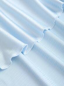 Sweetra Women's Summer Knit Camisole Dress With Twist Front And Double Layer Ruffle Hem, Long - Blue - View 5