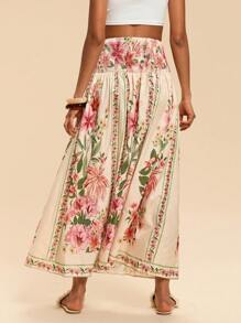 Travachic 女士时尚印花半身裙，适合夏季、夏季、海滩、西式风格等场合，也适合度假、下午茶、婚礼季、海滩游轮度假、城市自驾游、波西米亚风度假、音乐节、复活节、海滩、优雅半身裙、度假装、音乐会装、热带度假装等，适合春夏秋季穿着。 - 彩色 - 查看 2