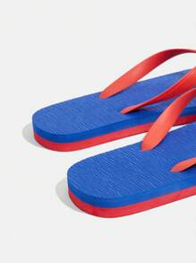 Grefit Chanclas planas de color block de CUCCOO para uso interior y exterior - Azul - Ver 5