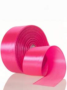 SHEIN 1 Stück Satinband (22 Meter/Rolle), beidseitig bedrucktes Satinband für DIY Rose Deko, Geschenkverpackung - Hochzeit Party Schleifenband für Tisch, Stuhl, Blumentür, Geschenkbox, Torte Dekoration, Bekleidungszubehör, Flechten, erzeugt elegante festliche Atmosphäre, Schleifen Band (0,6/1/1,5/2/2,5/4/5 cm Breite) - Pink - Übersicht 2