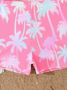 青少年花卉印花两件套泳衣