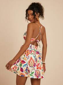 Travachic 女式迷你连衣裙、时尚夏装、度假风格、印花梭织图案、女士休闲夏装、波西米亚海滩度假装、波西米亚风、乡村音乐会装、节日庆典装、女士沙滩装、女士夏季装、复古风女士装、毕业装、夏季太阳裙、女士生日礼服 - 彩色 - 查看 2