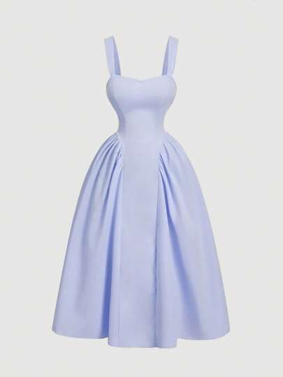 SHEIN MOD Plus Size Casual Palace Style Retro Umbrella Maxi Dress,Corset Dress,Birthday Dresses For Women,Summer Outfits For Women