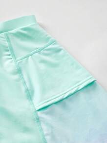 JNSQ 青少年女孩拼色短袖上衣和迷你裙户外运动套装 - 彩色 - 查看 9