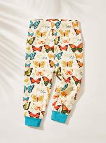 Cozy Pixies Baby Girl Cartoon Animal Print Knit Soft Crew Neck Short Sleeve Top And Elastic Waist Tight Pants 2 Pieces Snug Fit Pajama Set - Multicolor - View 6