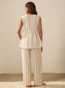 Boho Mama Maternity Two Pieces Suits - Khaki - View 2