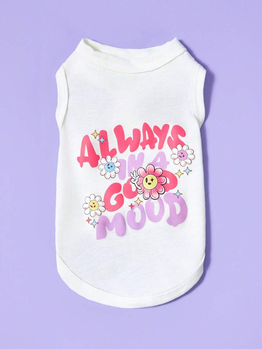 PETSIN 1 件杏色可爱时尚透气宠物狗背心，适合猫狗 - 彩色 - 查看 1