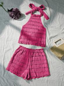 Sweetra Women Two Pieces Outfits For Daily Wear - Hot Pink - View 5