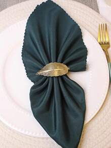 Stainless Steel Napkin Rings Gold Leaf Design, Elegant Tableware For Kitchen Dining & Wedding Party Decor