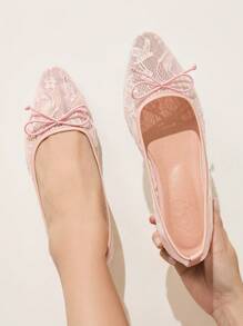 CUCCOO HITCHD Giày đế bằng giản dị thoáng khí mũi vuông màu trơn phong cách đám cưới mới mùa xuân/thu 2025 - Hồng - Xem 11