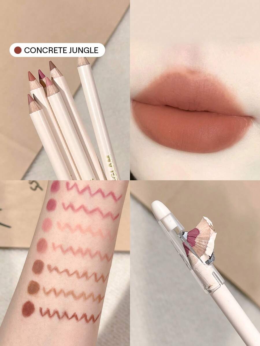 SHEGLAM Lip Facts 唇線筆-混凝土叢林奶油霧面唇線筆高色素不易褪色絲般柔滑啞光輪廓色調唇彩 品牌 美容 化妝 化妝品 適合女性與女孩 完美搭配冬季春季 Y2K 時尚 流行 生日禮物 假期 派對準備就緒 最佳顏色 - Concrete Jungle - 查看 1