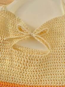 Skyraze Women's Striped Micro Hollow Beach Vacation Dress,Hawaii Women Outfits - Multicolor - View 5