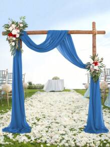 SHEIN 1 tấm vải nền rèm cổng cưới màu xanh lam xanh lục 160*800cm, trang trí phông nền đám cưới 4 kích thước, phông nền rèm voan, thích hợp cho sinh nhật, tiệc tùng, trang trí tiệc cưới, trang trí nhà cửa, ngày của mẹ, ngày lễ tình nhân, trang trí lễ tốt nghiệp - Màu xanh lam - Xem 7