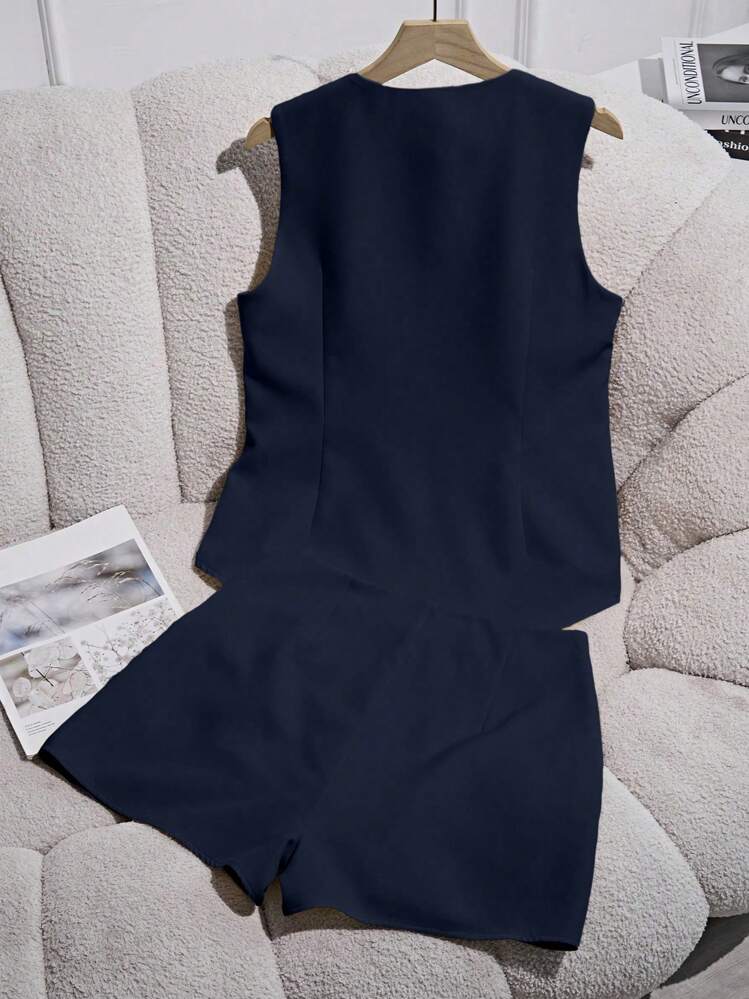 Franclia Conjunto de dos piezas para mujer para uso diario - azul real - Añade 2