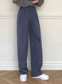 DAZY 女士商务休闲纯色直筒裤，女士正装裤