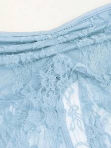 EgrlEra Women's Strapless Lace Top Y2K  - Baby Blue - View 4
