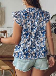 SHEIN VCAY Plus Size Short Sleeve Round Neck Fashionable Summer Shirt - Multicolor - View 2