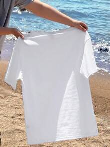 Tseoso 超大宽松休闲海滩度假海洋生物海龟印花 T 恤，柔软 50% 棉，非常适合夏季度假