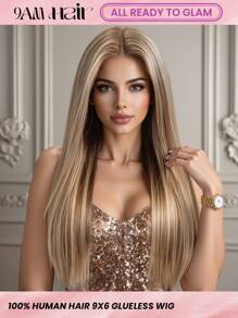 ALL READY WIG 9x6 Wear&Go 无胶假发 4/27/613 棕色混合浅金色渐变直发真人发假发 预剪无胶假发 女士度假装扮 旅行节舞会户外角色扮演校园学校海滩婚礼露营度假装扮 夏季装扮 度假氛围魅力优雅休闲 Y2k 时尚风格 Ss25 关键词 - S4/27/613 - 查看 1