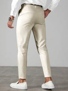 Manfinity Bizformal Quần tây công sở nam phong cách giản dị, INS kết hợp với quần tây tiết kiệm chi phí. Sản phẩm này có thiết kế thắt lưng, phù hợp để đi làm, tiệc tùng và mặc hàng ngày. Sản phẩm cũng là món quà lý tưởng cho bạn trai hoặc chồng. Quần tây công sở nam màu trơn có dây rút eo, quần âu nam quần âu nam quần âu nam - Màu be - Xem 4