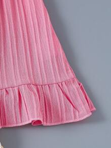 SHEIN Playful Pals 3 件套女童夏季连衣裙套装，包括纯色和条纹吊带裙，带蝴蝶结装饰，适合日常休闲穿着 - 彩色 - 查看 6