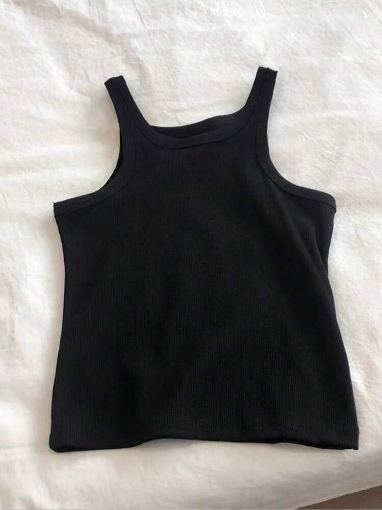 INAWLY Blusa de mujer de tirantes finos de color liso, sin mangas, minimalista y de moda para uso diario - Multicolor - Añade 4