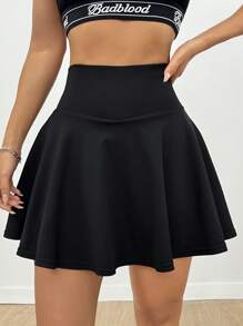 Eassivo Ladies' Solid Color Simple Daily Mini Skirttennis Skirt Athletic Skirt