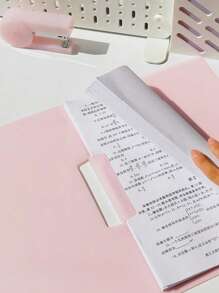 SHEIN 1pc Faux Jade Colored File Folder, A4 Pull Rod Clip Swing Clip PP Information Folder Back To School,Back To School,School Supplies