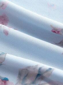 SHEIN MOD 女士度假蓝色碎花两件套服装：可爱上衣和美人鱼裙，适合日常穿着、夏季、海岛度假服装、西部风、外出上衣、波西米亚风女装、海滩度假服装、伊比萨岛服装、仙女风、女士两件套服装、裙子两件套、双人夏季 - 彩色 - 查看 4