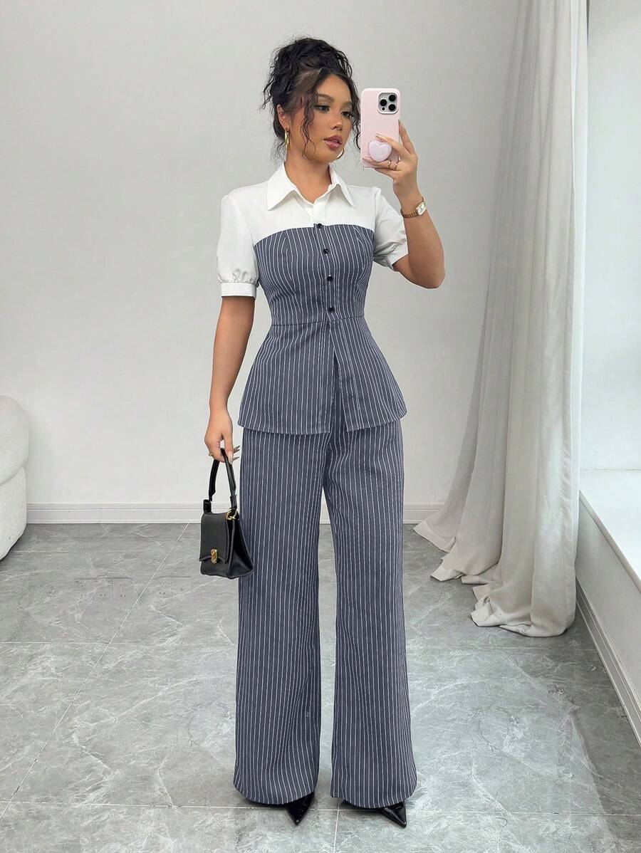 Selianne Women Two Pieces Outfits For Daily Wear - Grey - View 1